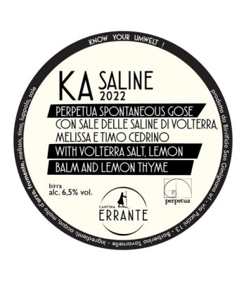 Cantina Errante - KA Saline 2022 - 16L keg