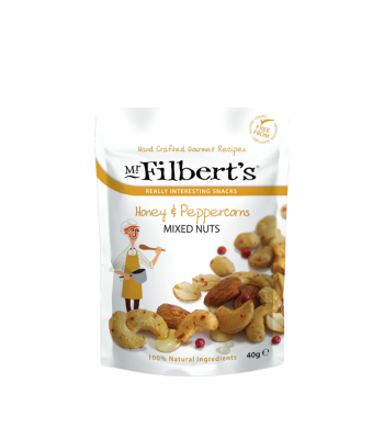 Mr Filberts - Mixed Nuts Honey & Peppercorn - 40g zakje